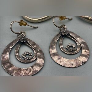 Sterling Silver Didae Israel 925 Artisan Earrings Dangle Drop